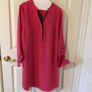 The Limited pink with navy detail shirt dress